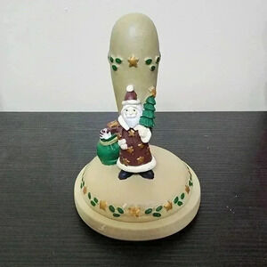 Vintage 1995 Brown Bag Cookie Art Stamp No. 11 Folk Santa Stars Toy Sack Bag